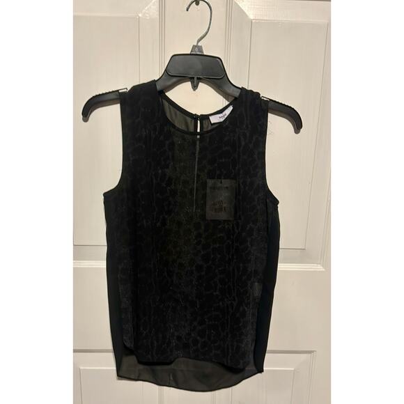 Sheer black Suncoo top with leopard print S - Picture 2 of 6